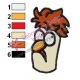 Beaker Muppets Face Embroidery Design